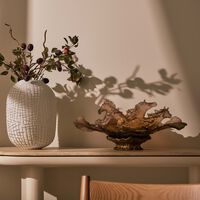 daum cavalcade glazed centerpiece brown limited edition