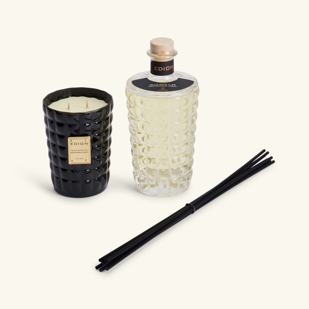 edion cello suite no 29 montecarlo night nero candle   diffuser set