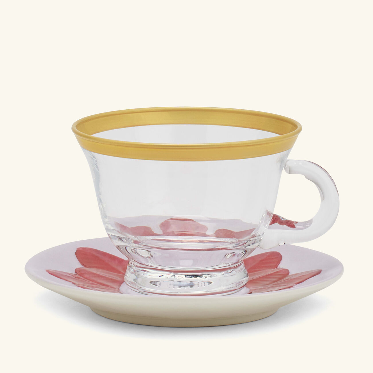villari peacock cappuccino cup saucer red