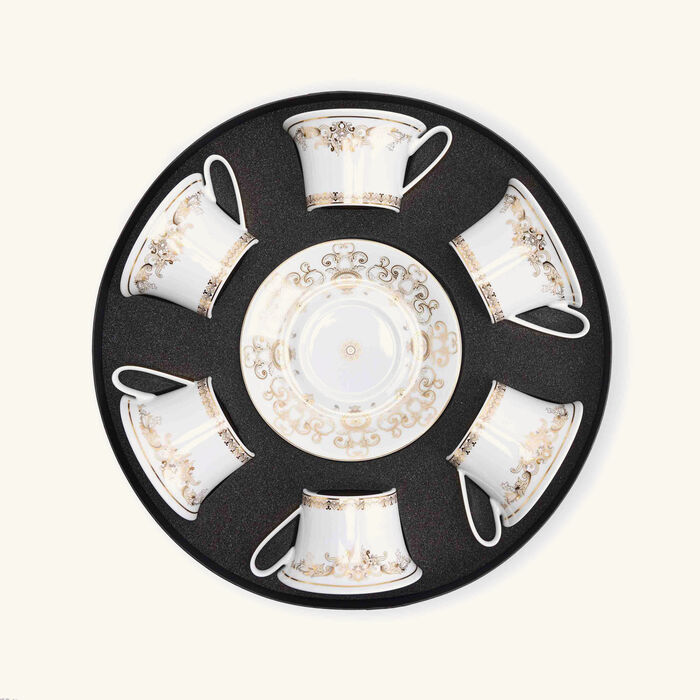 versace medusa gala tea cup saucer white set of 6