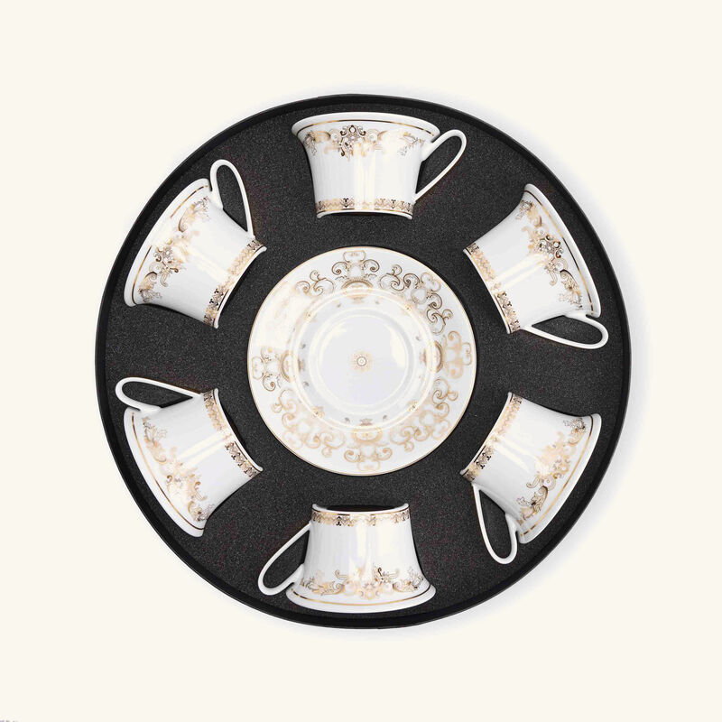 versace medusa gala tea cup saucer white set of 6