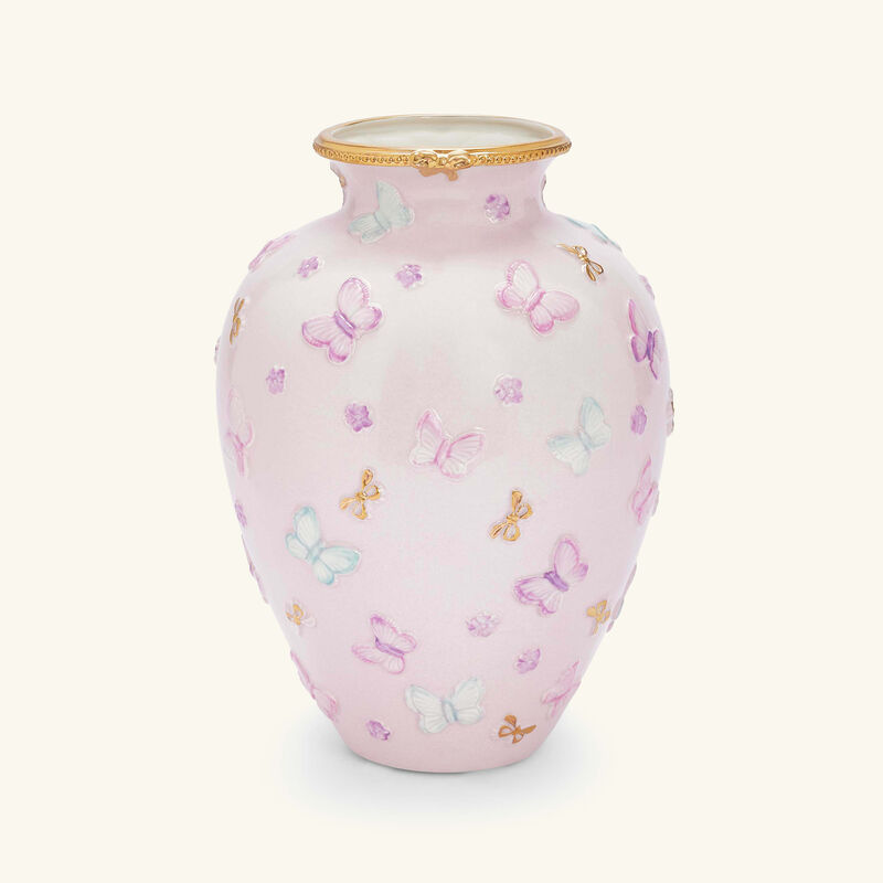villari butterfly vase small pink