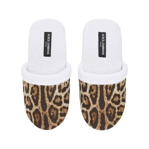 Cotton Terry Slippers - Brown, medium