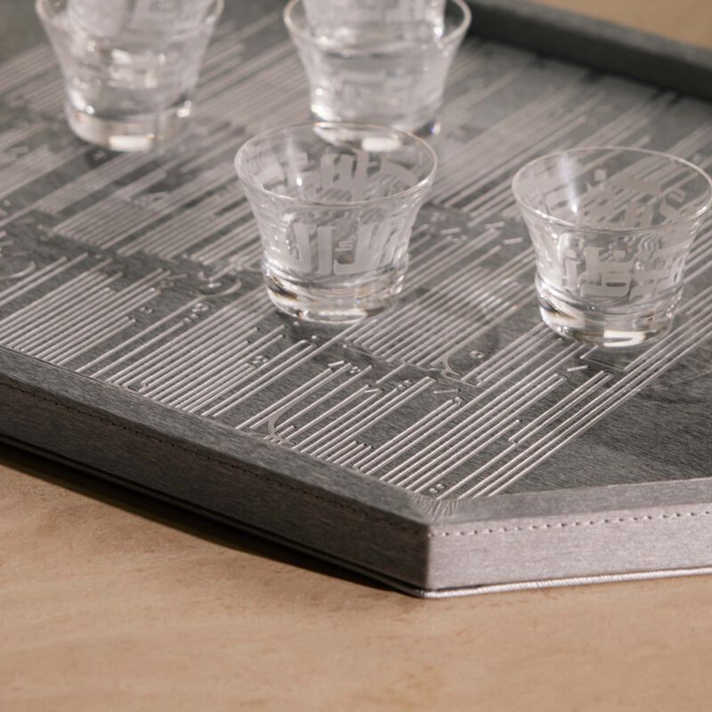 dimlaj hayat serving tray rectangular silver 49x34cm