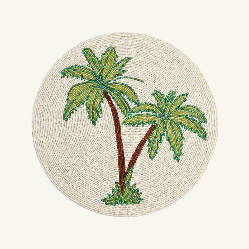 les ottomans jungle beaded placemat white