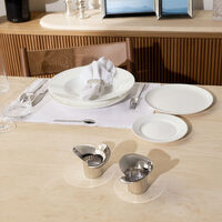 مجموعة حامل الشموع بلوم فضي من قطعتين جورج جنسن مجموعة حامل الشموع بلوم فضي من قطعتين