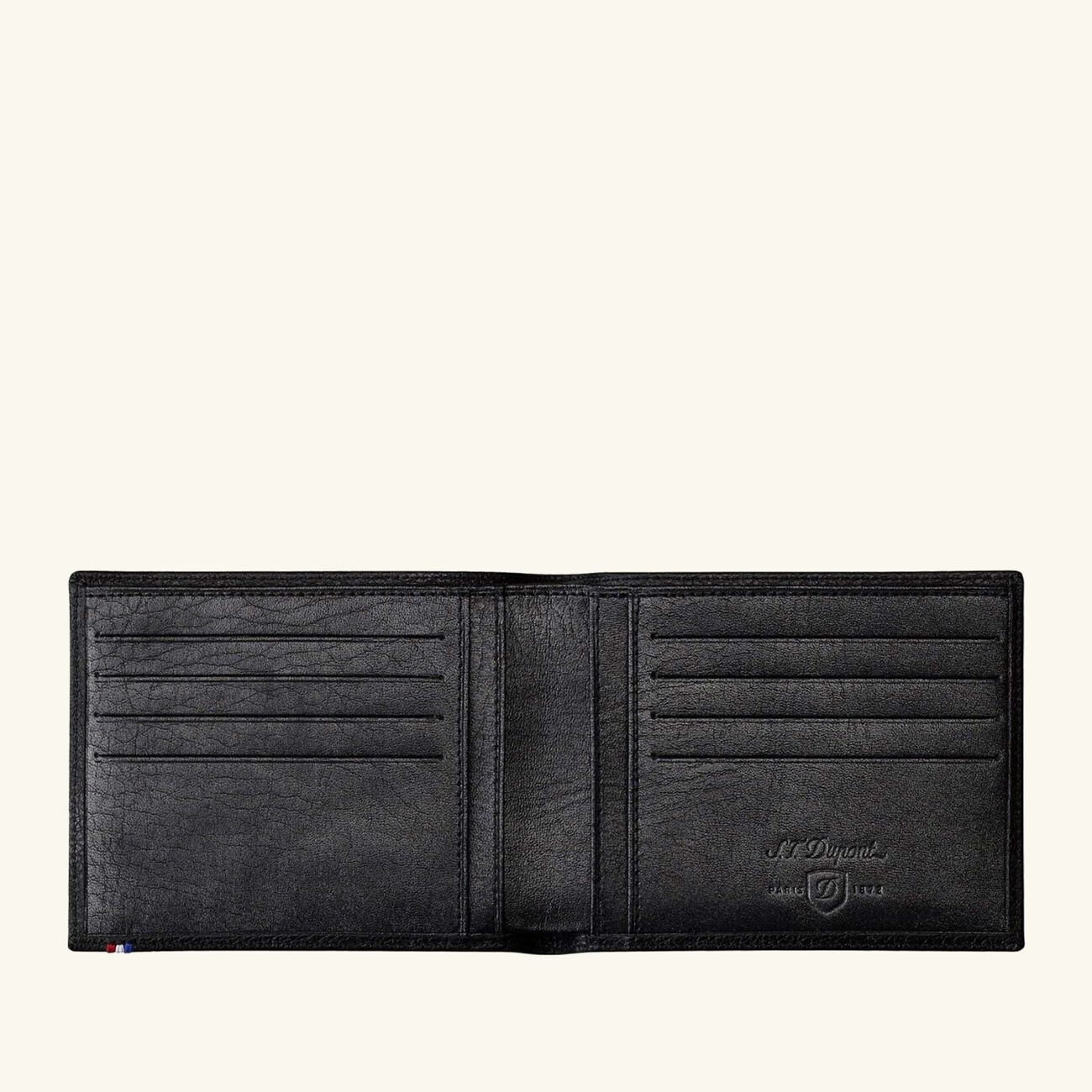 Line D Leather Wallet Black st dupont line d leather wallet black