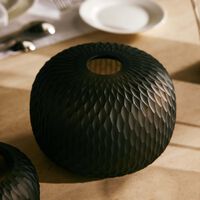 روكل مزهرية ميتامورفوسيس مستديرة صغيرة باللون الأسود الدخاني