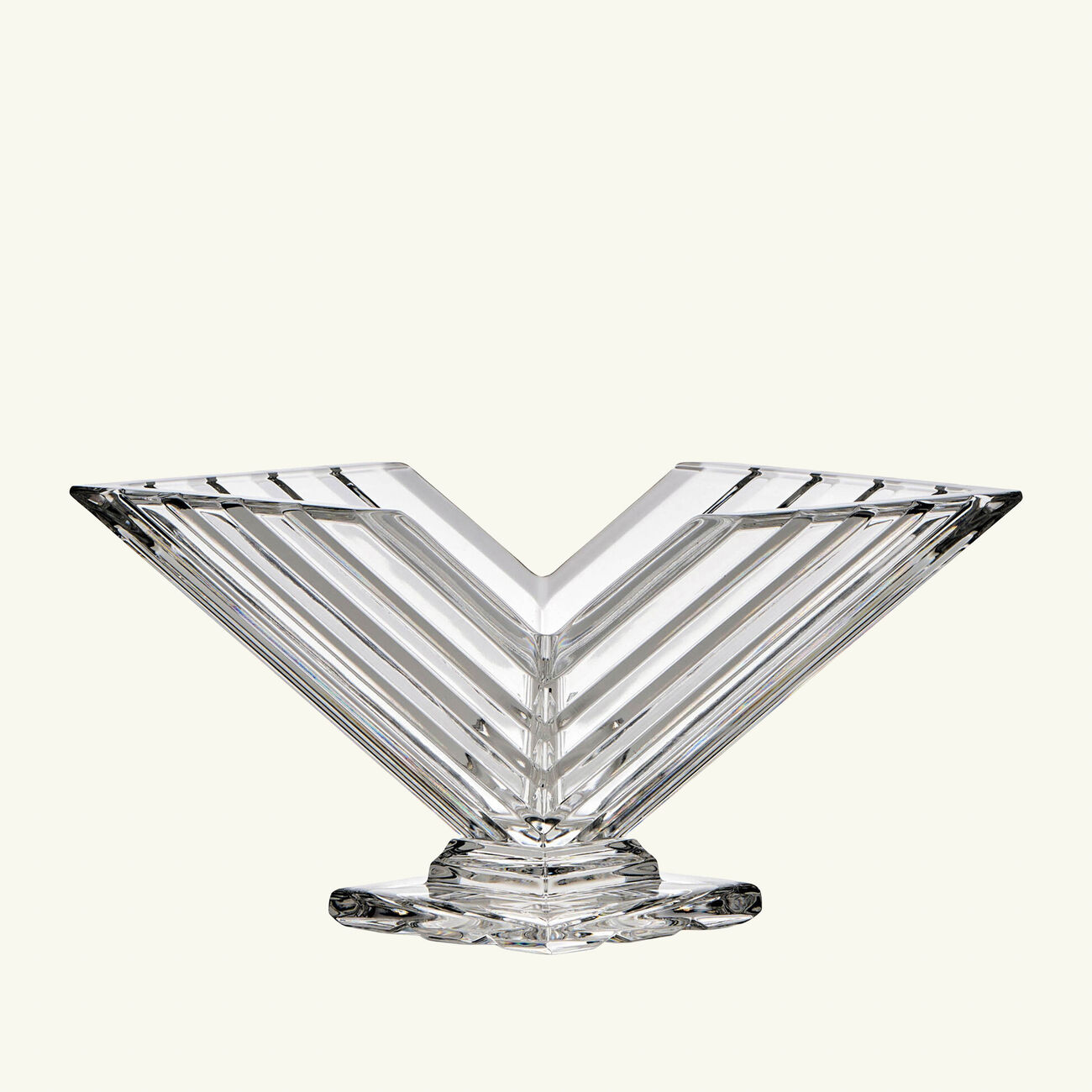 mario cioni c crystal v shape centerpiece clear