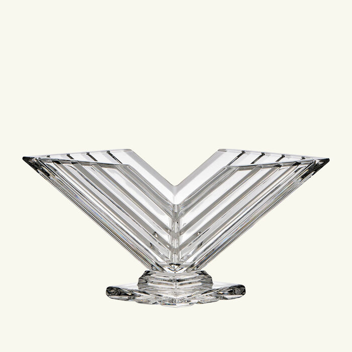 mario cioni c crystal v shape centerpiece small clear