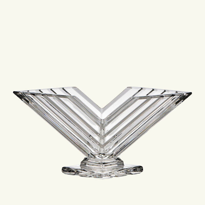 mario cioni c crystal v shape centerpiece clear
