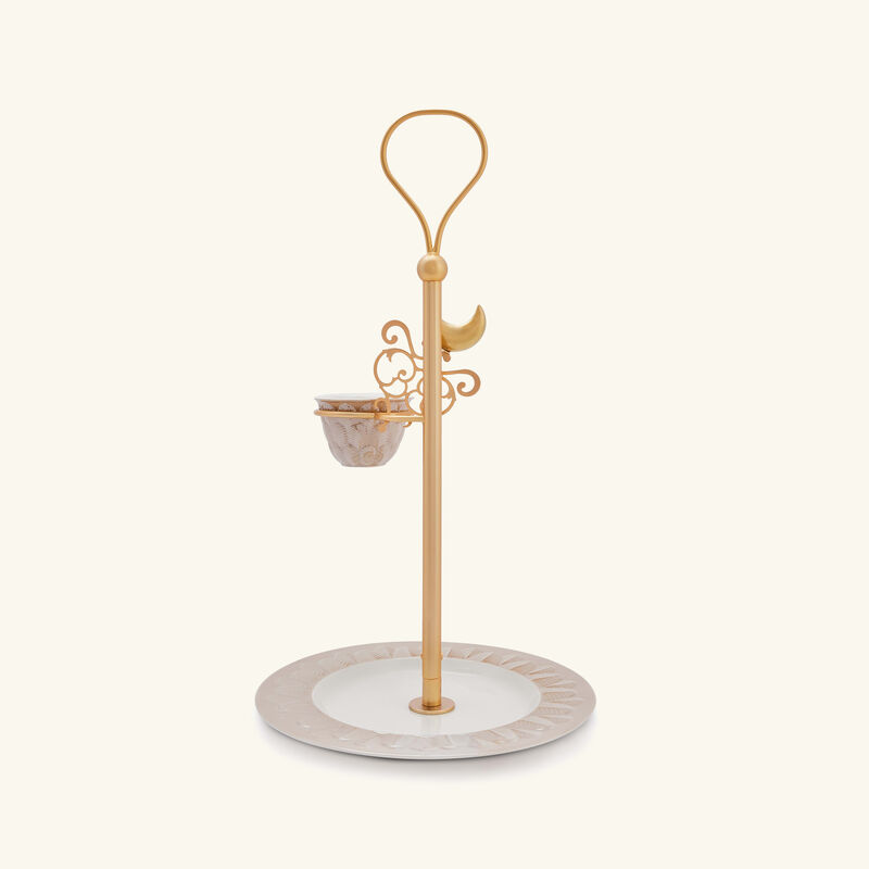 villari peacock extravaganza cookie stand   coffee cup holder gold