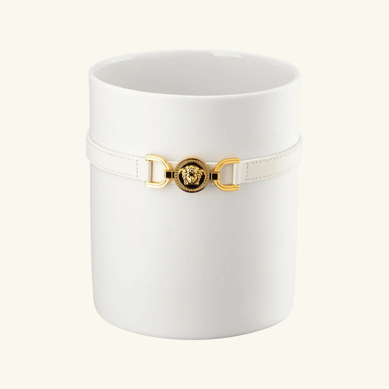 Medusa 95 Vase Round Small White versace medusa 95 vase round small white