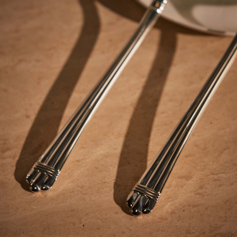 christofle aria salad serving spoon silver plated