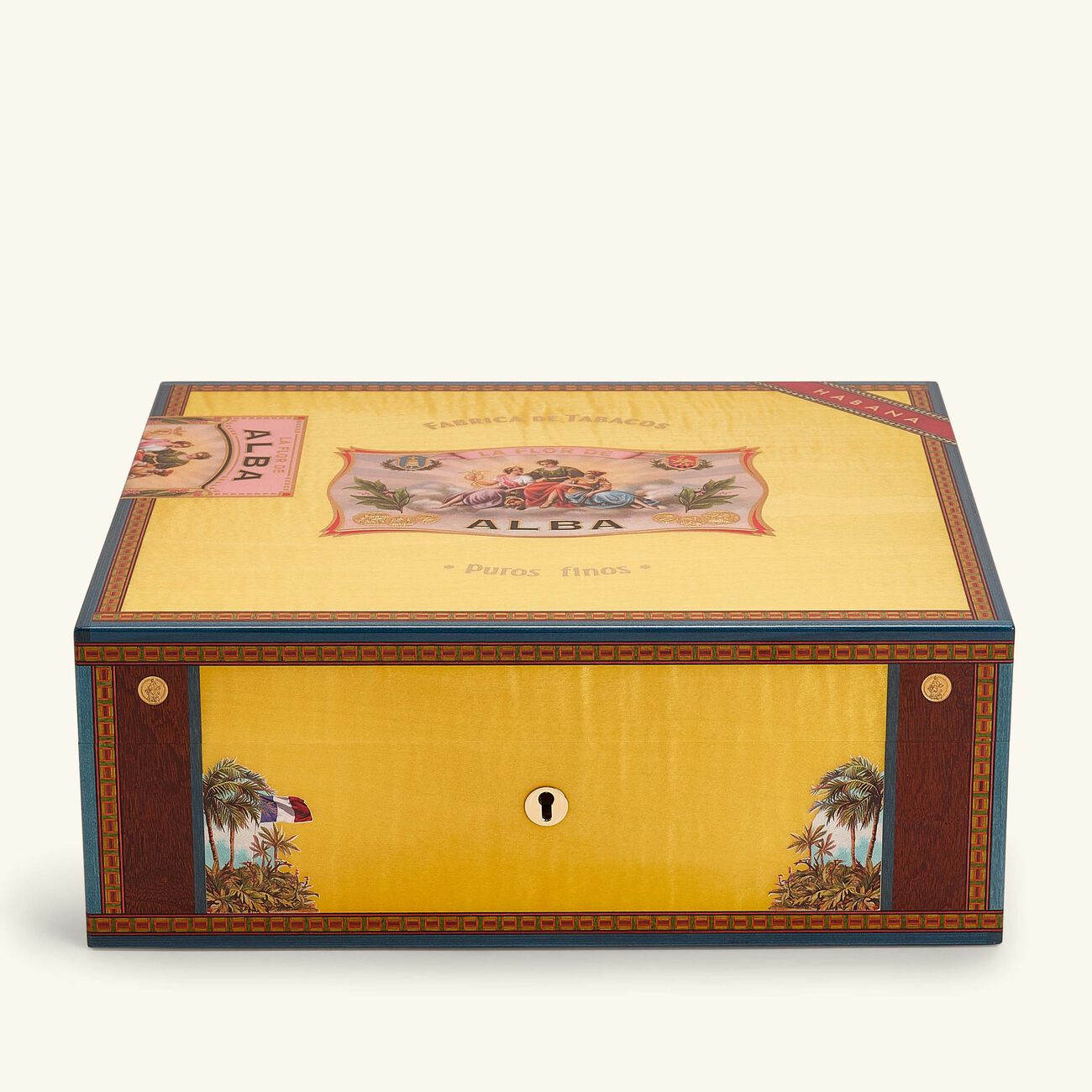 elie bleu flora de alba cigar humidor yellow