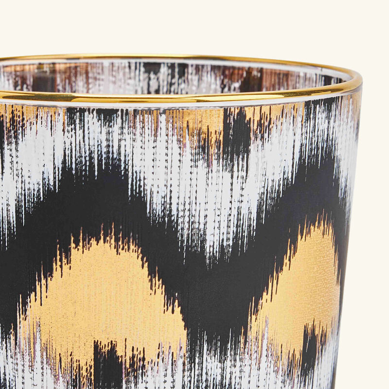 les ottomans ikat tumbler glass black