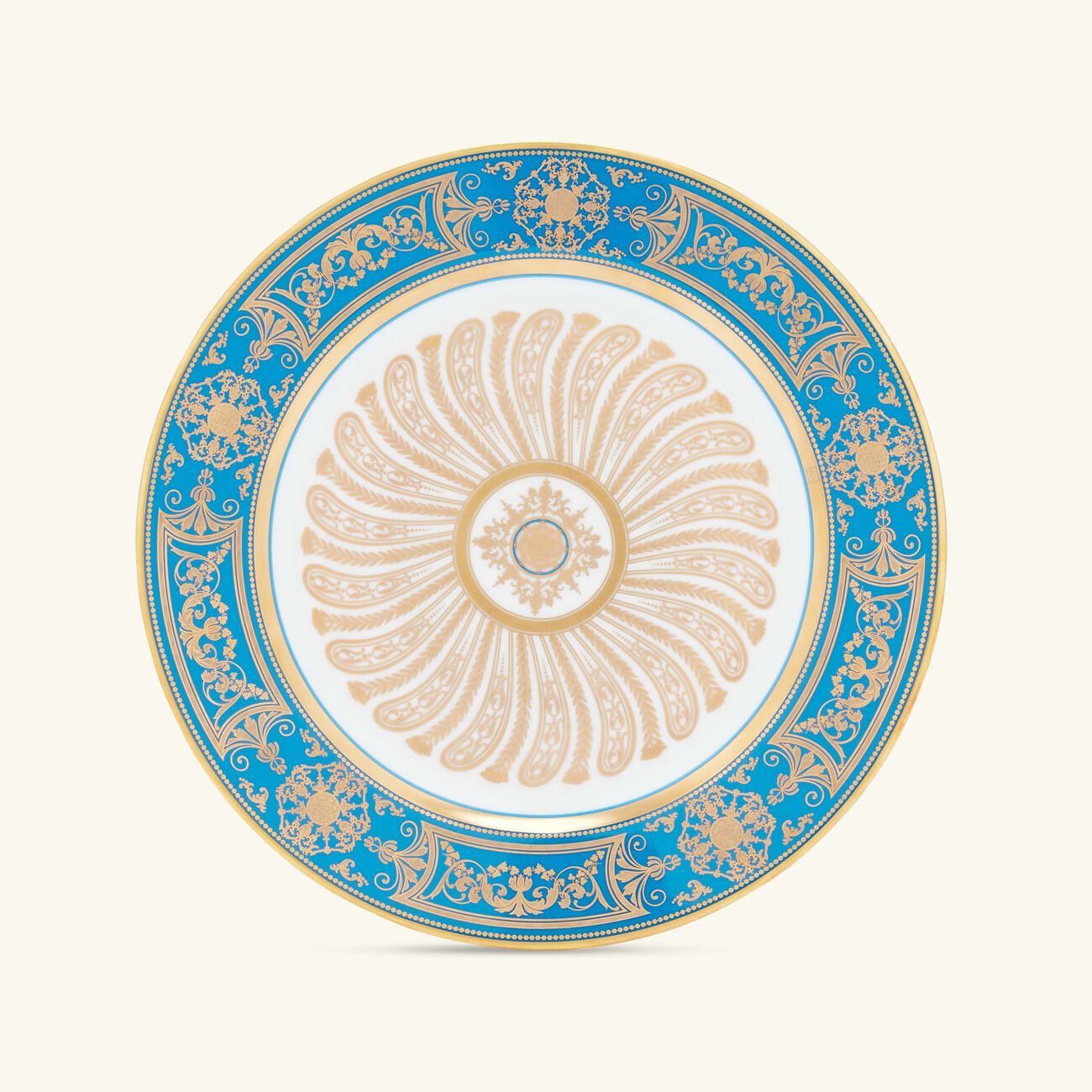 bernardaud aux rois salad plate round blue 21cm