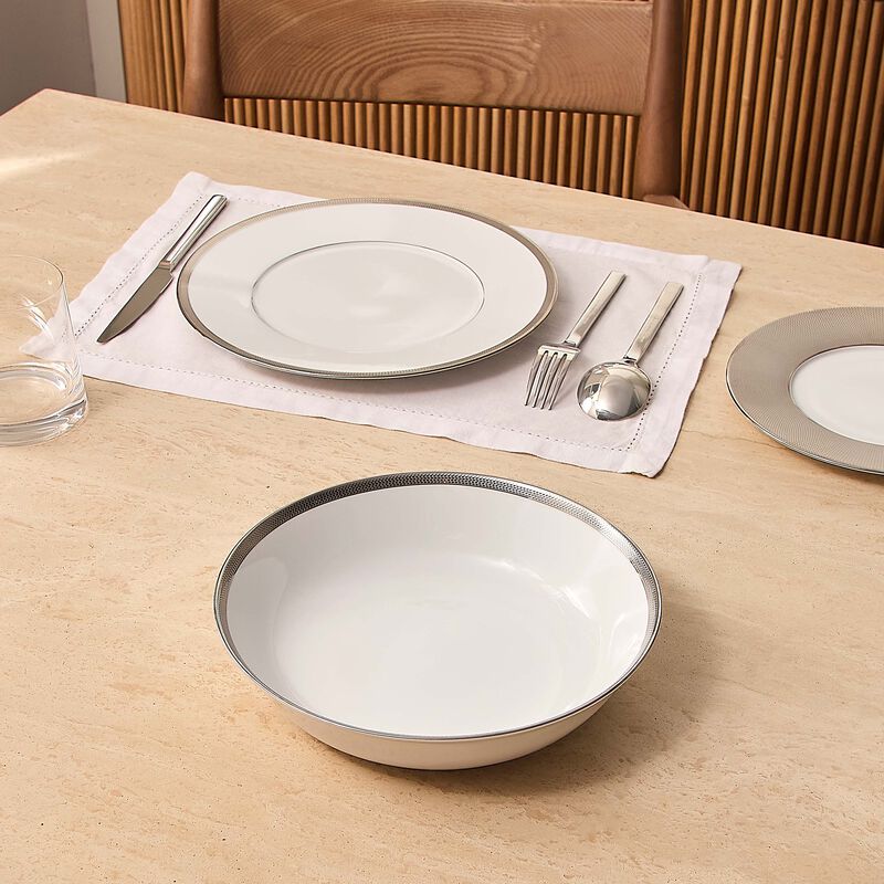 Maille Platine Serving Bowl White 24cm bernardaud maille platine serving bowl white 24cm