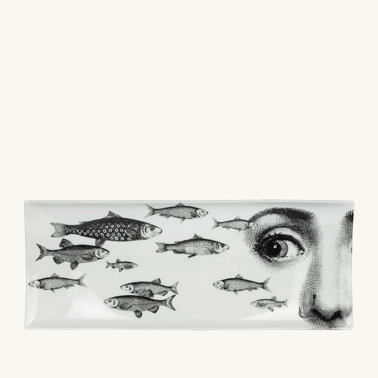 Tema e Variazioni no.392 Tray Rectangular Small Grey fornasetti tema e variazioni no 392 tray rectangular small grey