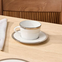 bernardaud maille platine tea cup   saucer white