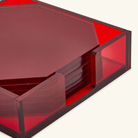 kim seybert rouge 540 coaster red set of 6