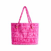 versace crystal medusa towel tote bag pink