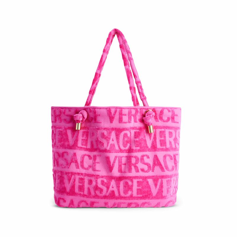 versace crystal medusa towel tote bag pink