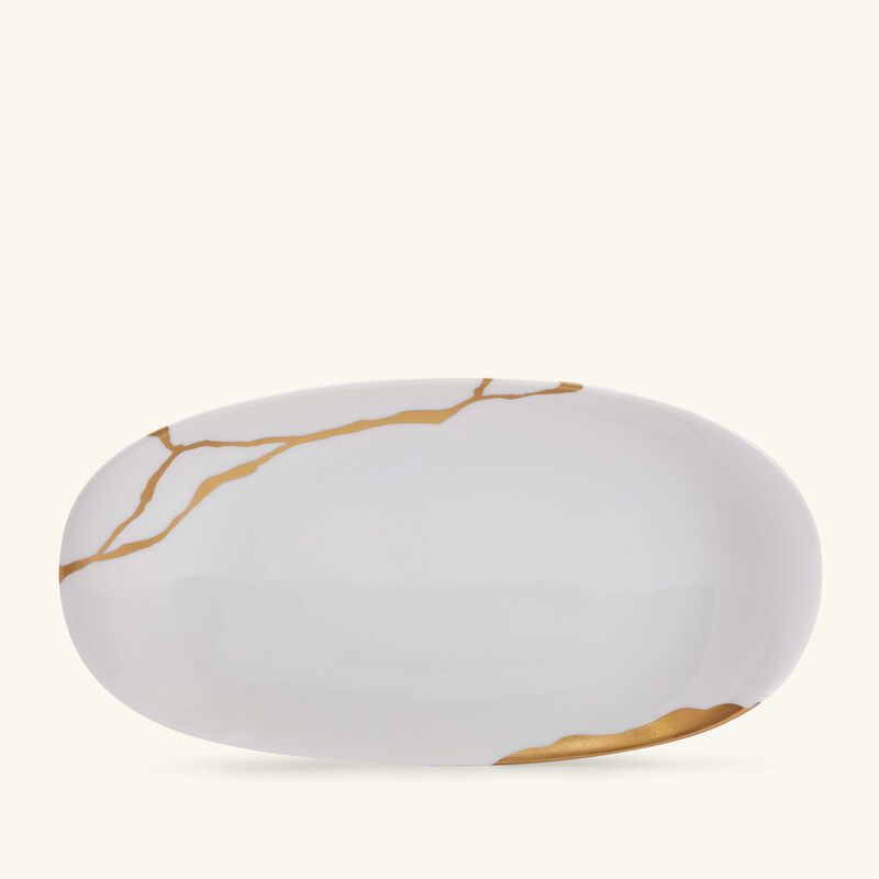 bernardaud kintsugi serving platter oval white 23cm