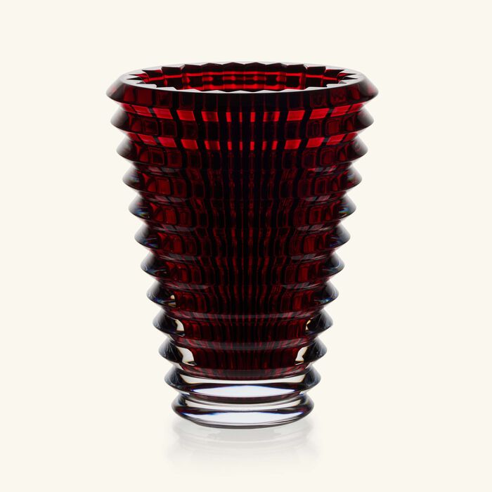 baccarat eye vase round small red
