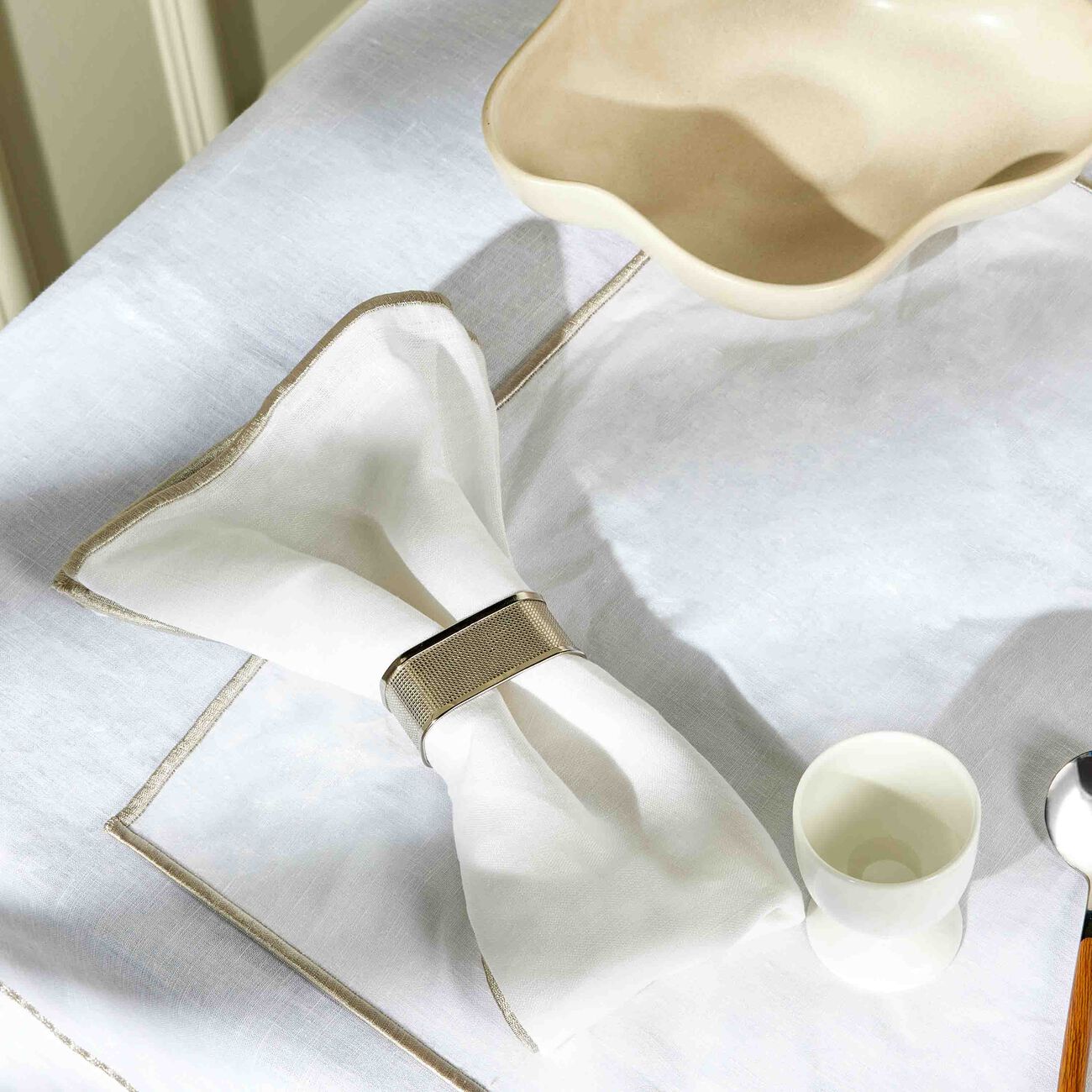 Boho Napkin White Set Of 6 catherine denoual boho napkin white set of 6