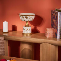 villari taormina footed fruit bowl white