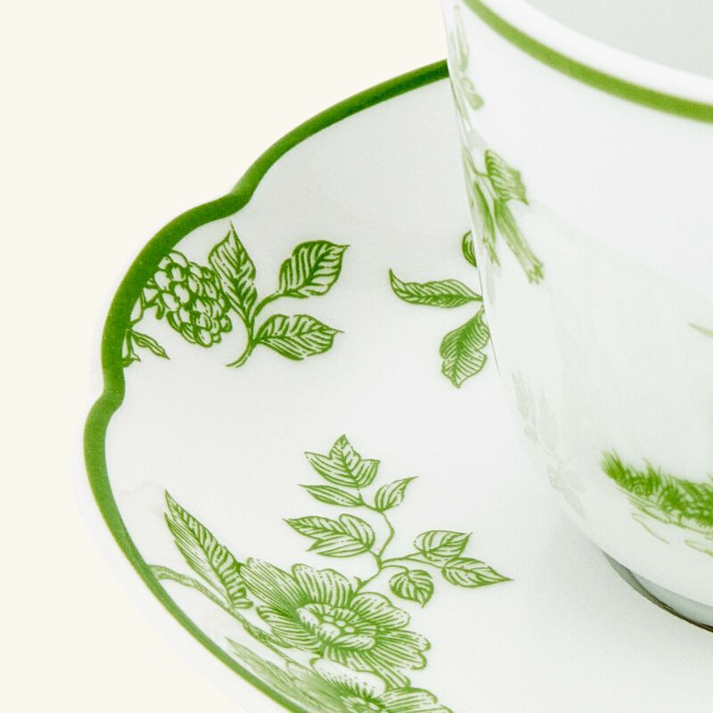 Albertine Coffee Cup & Saucer Green Set Of 2 bernardaud albertine coffee cup saucer green set of 2