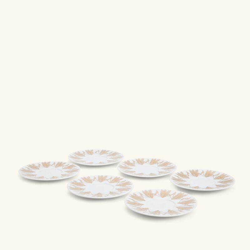 Tamrah by Razan Alazzouni Tea Cup & Saucer Gold Set of 6 silsal tamrah by razan alazzouni tea cup saucer gold set of 6