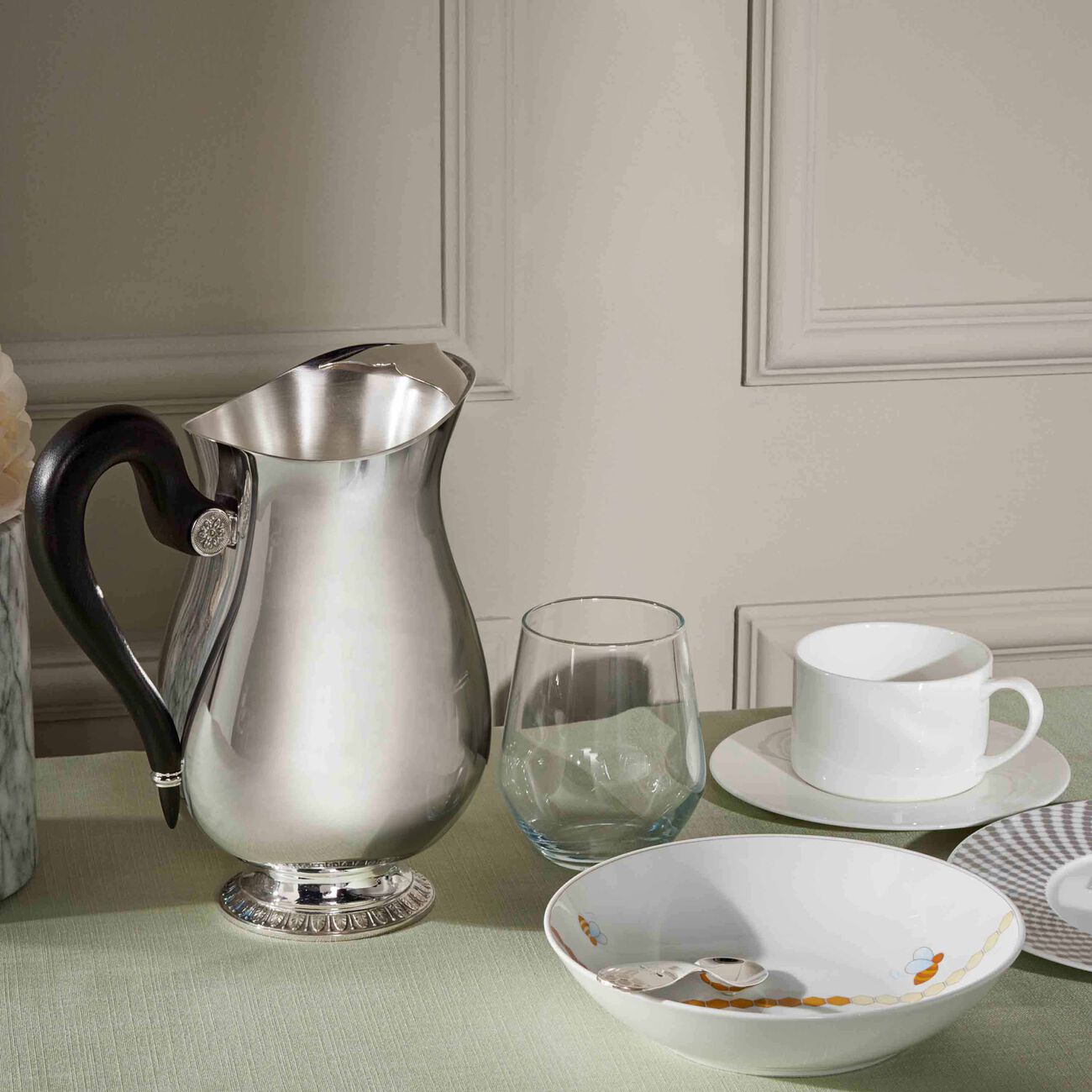christofle malmaison water pitcher silver plated