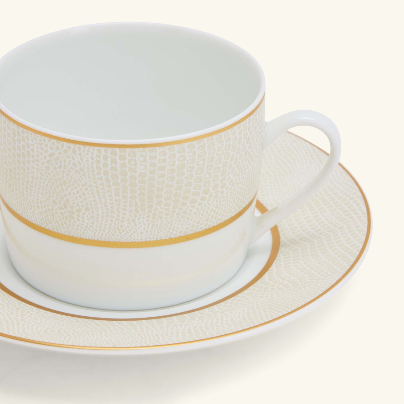bernardaud sauvage blanc tea cup   saucer white