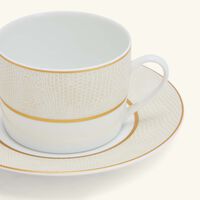 bernardaud sauvage blanc tea cup   saucer white