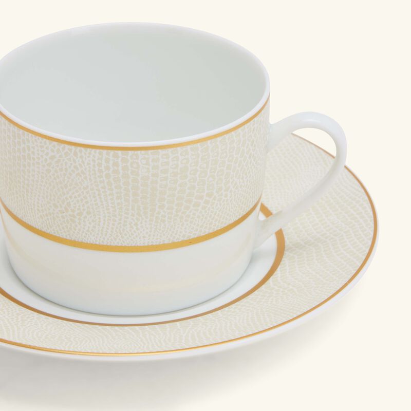 bernardaud sauvage blanc tea cup   saucer white
