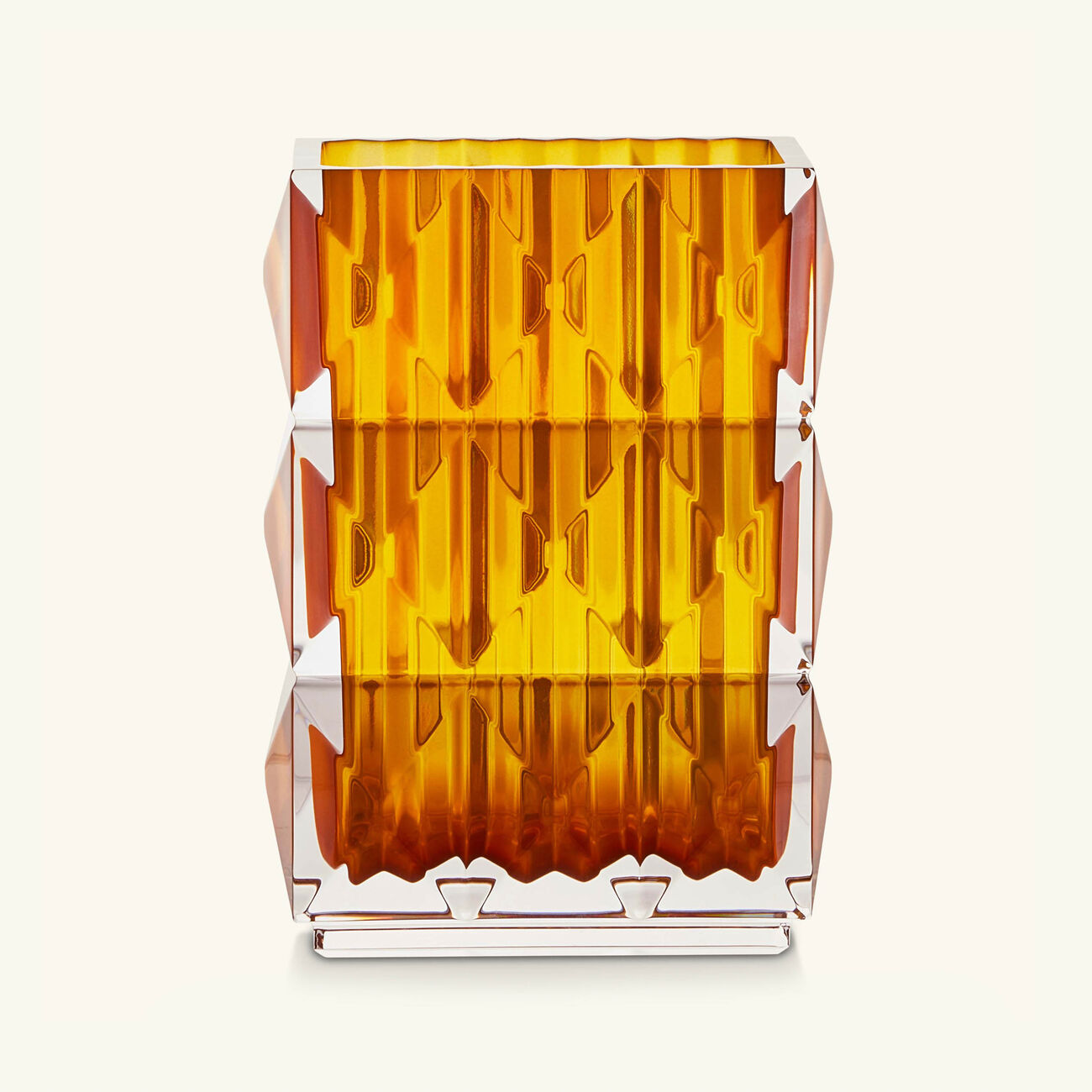 baccarat louxor vase rectangular small amber