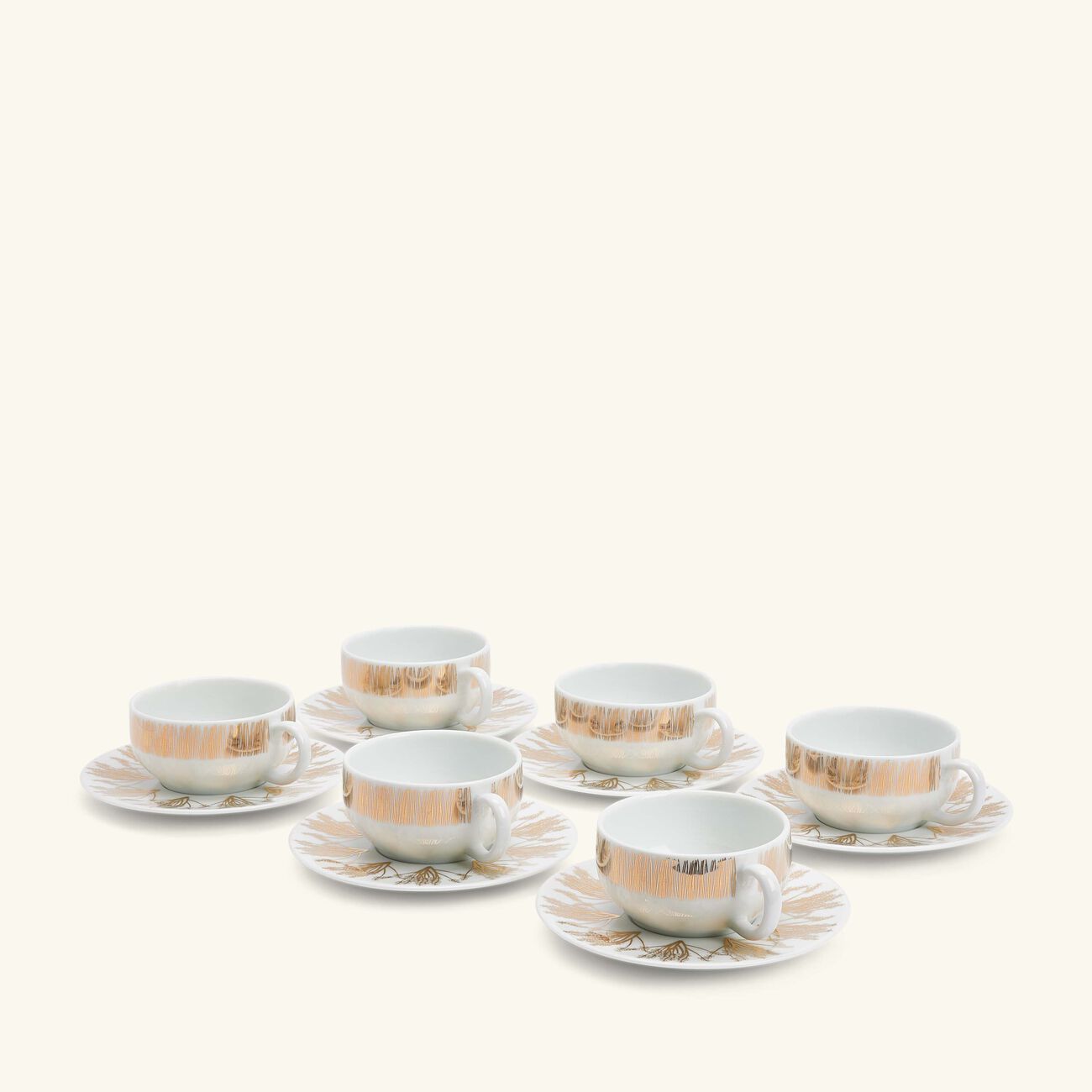Tamrah by Razan Alazzouni Tea Cup & Saucer Gold Set of 6 silsal tamrah by razan alazzouni tea cup saucer gold set of 6