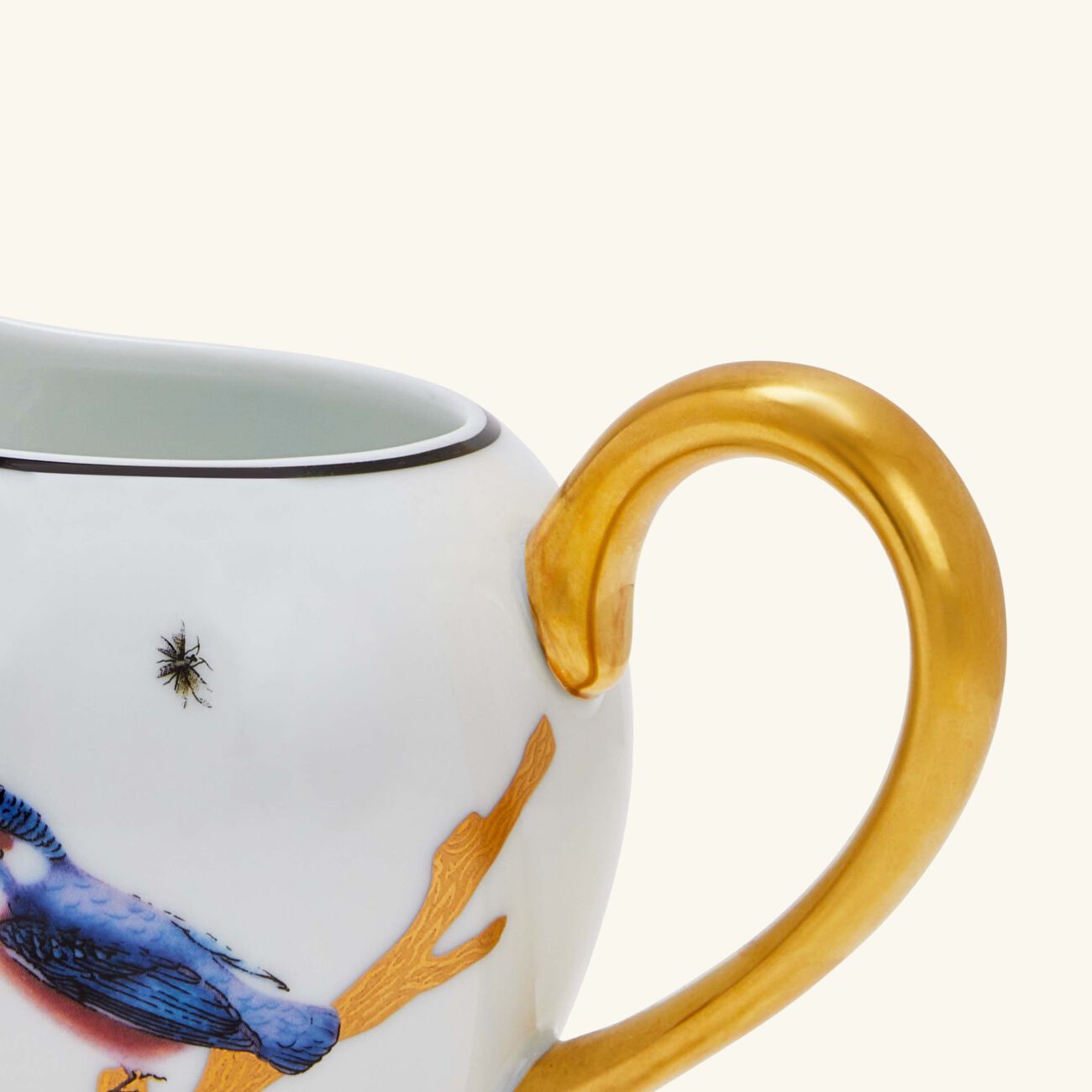 bernardaud aux oiseaux milk pitcher gold