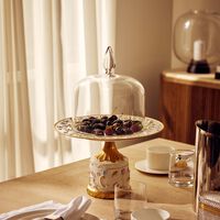 Taormina Cake Stand With Cloche White villari taormina cake stand with cloche white