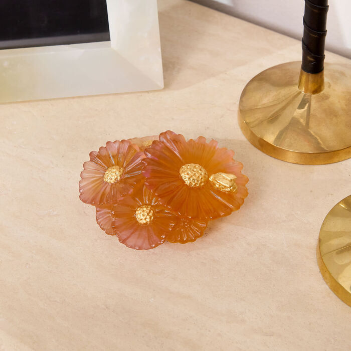 Or d’Abeille Flower Figurine Orange daum or d abeille flower figurine orange