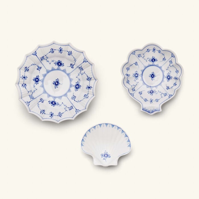 Blue Fluted Plain Serving Plates White Set of 3 royal copenhagen blue fluted plain serving plates white set of 3