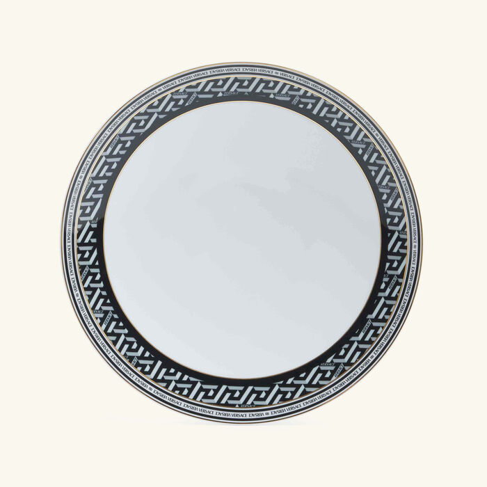 versace la greca signature serving plate round white 28cm