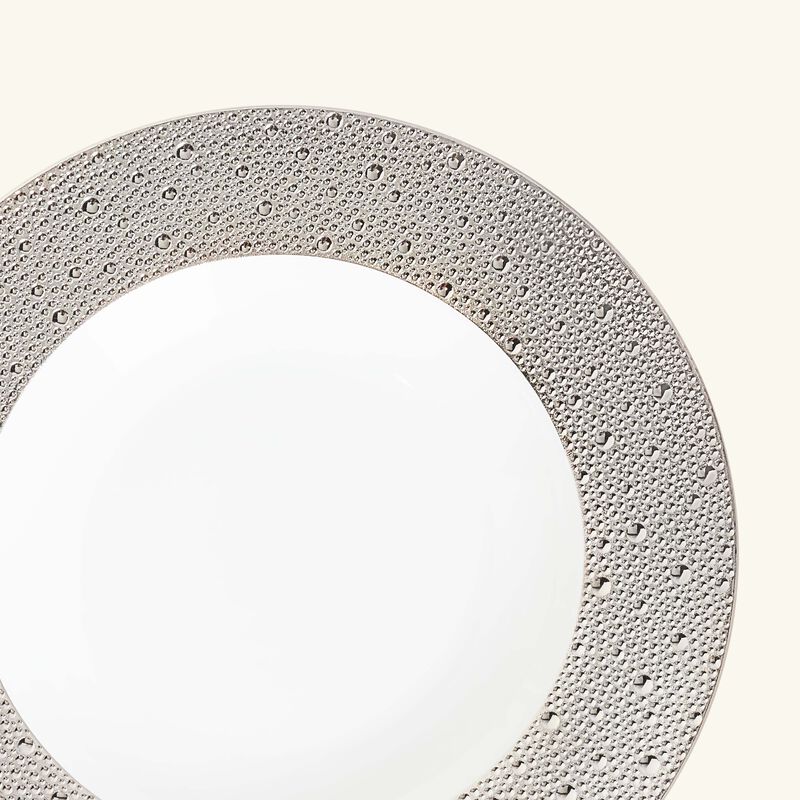 bernardaud ecume rim soup plate silver