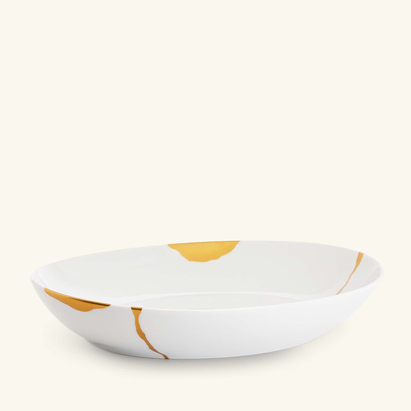 bernardaud kintsugi serving platter oval white 39cm