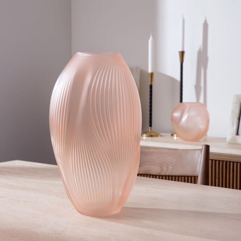 lalique alize vase medium pink