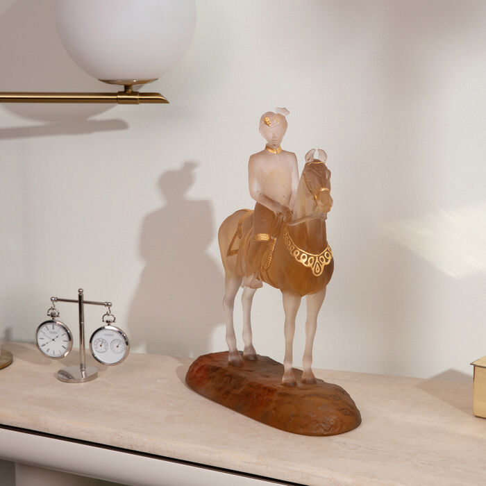 Marwari Horseman Sculpture Limited Edition Gold daum marwari horseman sculpture limited edition gold
