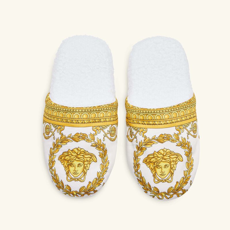 I Love Baroque Slippers Medium White versace i love baroque slippers medium white