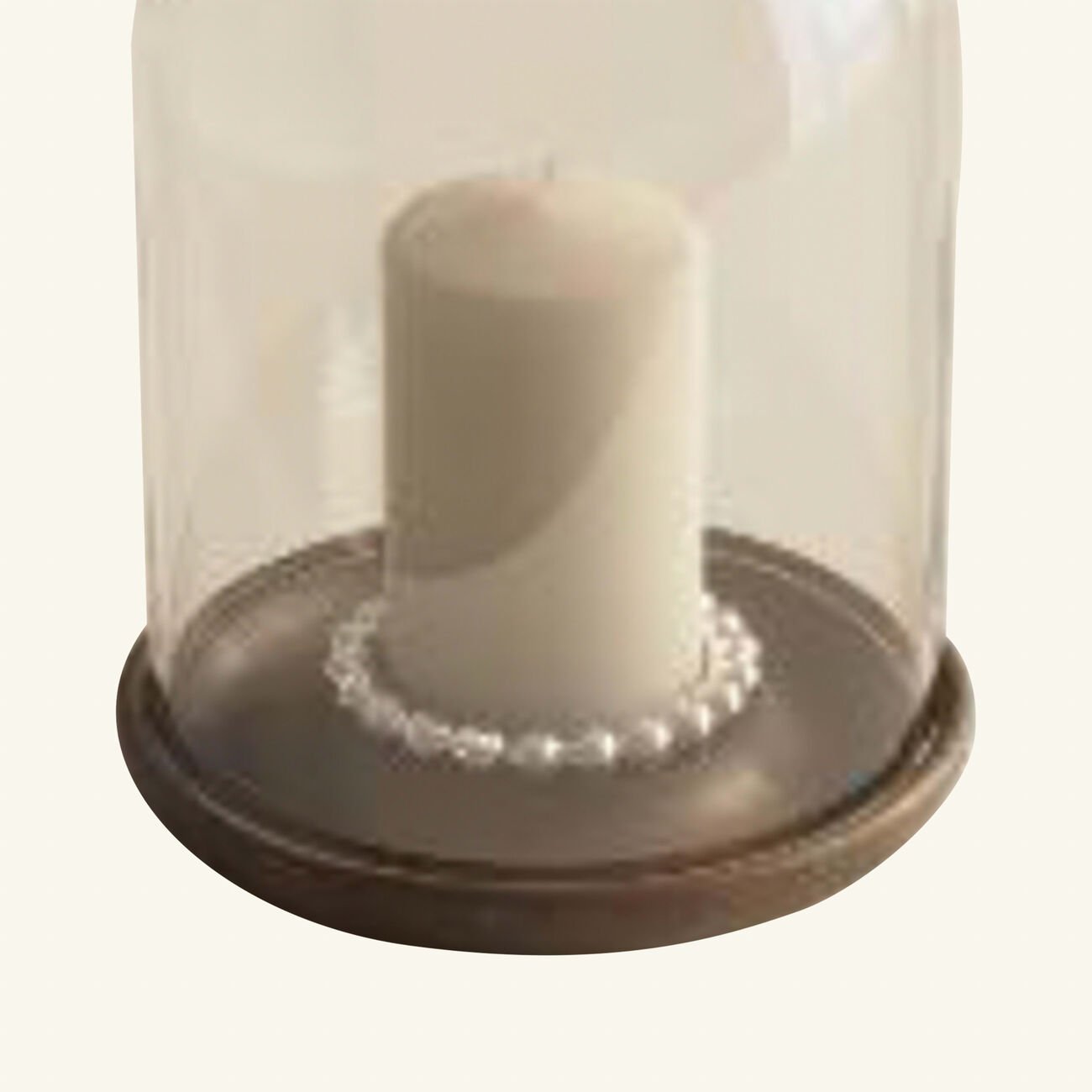 christofle perles hurricane candle holder large walnut 29cm